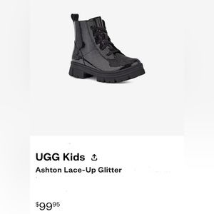 New UGG Girl's Ashton Black Glitter Boots